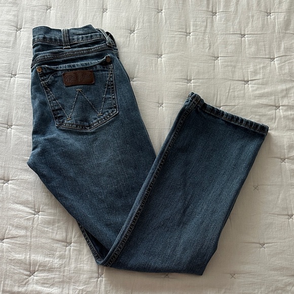 Men's Wtangler Retro slim boot Blue Jeans - Picture 1 of 8